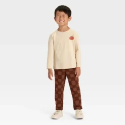 Toddler Boys' Long Sleeve Pumpkin Spice French Terry Shirt And Pants Set - Cat & Jack™ Khaki -Cat & Jack GUEST 785a097c 3c20 4135 973c 0eb74f4a1be7