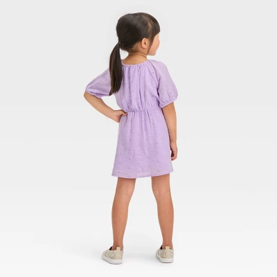 Toddler Girls' Gauze Eyelet Short Sleeve Dress - Cat & Jack™ 1 Toddler Girls' Gauze Eyelet Short Sleeve Dress - Cat & Jack™
