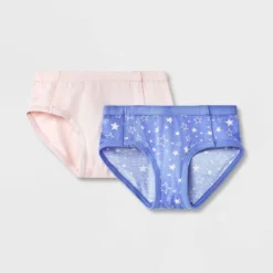 Girls' Adaptive 2pk Star Briefs - Cat & Jack™ Pink -Cat & Jack GUEST 7aab4955 7de2 4b85 8684 90c99a53e7ad