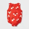 Baby Floral Gauze Tank Henley Romper - Cat & Jack™ Red