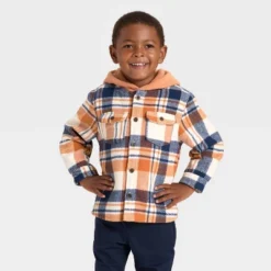 Toddler Boys' Long Sleeve Flannel Hoodie Jacket - Cat & Jack™ Orange -Cat & Jack GUEST 7d31bbe5 602f 4550 90b0 b1066322cc1e
