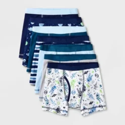 Boys' 7pk Space Boxer Briefs - Cat & Jack™ Blue/White -Cat & Jack GUEST 7d8cc239 a3d5 4d77 a784 3bc506449418