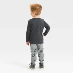 Toddler Boys' Halloween Long Sleeve T-Shirt And Fleece Jogger Pants - Cat & Jack™ Black