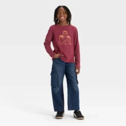 Boys' Long Sleeve 'Game On' Graphic T-Shirt - Cat & Jack™ Maroon -Cat & Jack GUEST 7e26d355 4cd4 4d17 a795 3201879b079c
