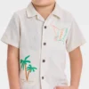 Toddler Boys' Embroidered Tropical T-Shirt - Cat & Jack™ Cream