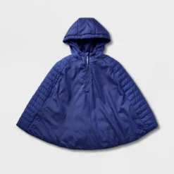 Girls' Adaptive Quilted Cape Jacket - Cat & Jack™ Navy Blue -Cat & Jack GUEST 8094bb3e 4592 4bdb bde5 e8fb2d887357