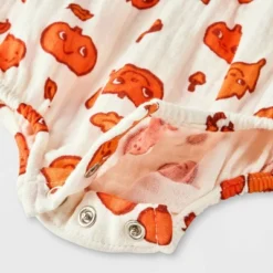 Baby Autumn Gauze Short Sleeve Romper - Cat & Jack™ Cream -Cat & Jack GUEST 8150e4ad 7c83 4e42 8e12 403bc1fd714f