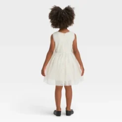 Toddler Girls' Rosette Tulle Dress - Cat & Jack™ Cream