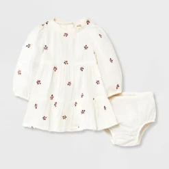Baby Girls' Floral Embroidered Dress & Bottom Set - Cat & Jack™ Cream -Cat & Jack GUEST 839aacd6 38f2 4e13 ab63 37365fe1e162