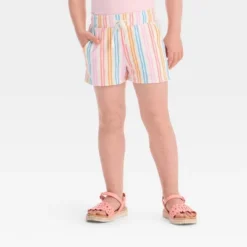 Toddler Girls' Painted Striped Shorts - Cat & Jack™ 2T: Midweight French Terry, Elastic Waistband -Cat & Jack GUEST 84cdf2ec 6daf 41c1 aa25 d05027d74f62