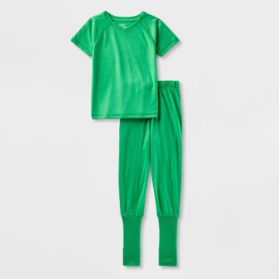 Toddler Adaptive 2pc Port Access Pajama Set - Cat & Jack™ Green 4 Toddler Adaptive 2pc Port Access Pajama Set - Cat & Jack™ Green - Image 4