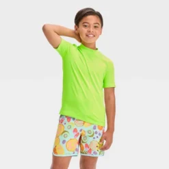 Boys' Solid Rash Guard Top - Cat & Jack™ Lime Green -Cat & Jack GUEST 85e4ffd1 4593 4c51 89cd c37dc48794f5