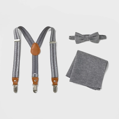 Boys' 3pk Suspender Set - Cat & Jack™ Gray 2 Boys' 3pk Suspender Set - Cat & Jack™ Gray - Image 2