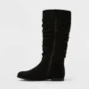 Girls' Scrunch Knee High Boots - Cat & Jack™ Black