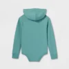 Boys' Adaptive Hooded Adjustable Long Sleeve Bodysuit - Cat & Jack™ Ocean Green