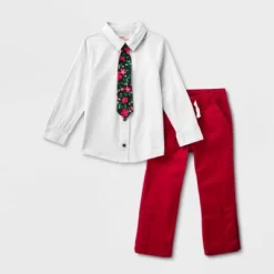 Toddler Boys' Adaptive Holiday Dress Set - Cat & Jack™ Gray/Red -Cat & Jack GUEST 8d5e89dd 0907 4346 a285 0e648864e528