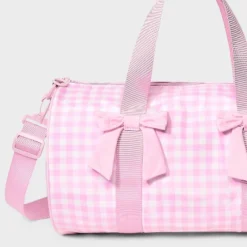Girls' Gingham Printed And Bows Duffel Bag - Cat & Jack™ Pink -Cat & Jack GUEST 900b80d3 93ff 4ae2 a7c0 bd5bd2533c09