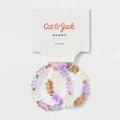 Girls' 2pk Stretch Bear Bracelet Set - Cat & Jack™