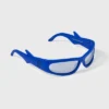 Boys' Shark Fin Sport Sunglasses - Cat & Jack™ Blue: Maximum UV Protection, Mirrored Coating, Polycarbonate Lens, Ages 3-9