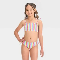 Girls' Rainbow Striped Bikini Set - Cat & Jack™ -Cat & Jack GUEST 910c02b1 b94e 4702 9290 c243a659bb47