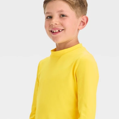Boys' Solid Rash Guard Top - Cat & Jack™ Yellow 1 Boys' Solid Rash Guard Top - Cat & Jack™ Yellow