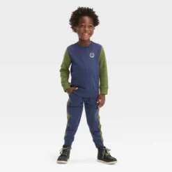 Toddler Boys' Long Sleeve Fleece Crewneck And Jogger Pants Set - Cat & Jack™ Navy Blue -Cat & Jack GUEST 95349c7d 093b 4084 ac04 cb9c4c450c2b