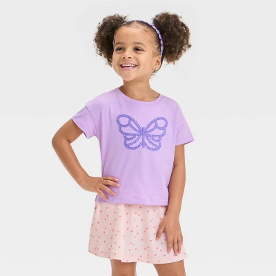 Toddler Girls' Butterfly Graphic T-Shirt - Cat & Jack™ Lilac Purple 4 Toddler Girls' Butterfly Graphic T-Shirt - Cat & Jack™ Lilac Purple - Image 4