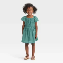Toddler Girls' Dobby Dress - Cat & Jack™ Green 5 Toddler Girls' Dobby Dress - Cat & Jack™ Green -Cat & Jack GUEST 993da492 008e 418d 8708 37046cd1719e