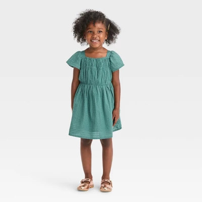 Toddler Girls' Dobby Dress - Cat & Jack™ Green 3 Toddler Girls' Dobby Dress - Cat & Jack™ Green - Image 3