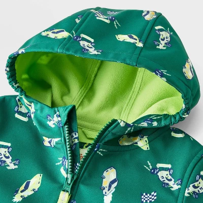 Toddler Boys' Full Zip Racecar Softshell Jacket - Cat & Jack™ Green 5 Toddler Boys' Full Zip Racecar Softshell Jacket - Cat & Jack™ Green - Image 5