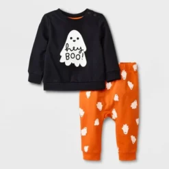 Baby 2pc 'Hey Boo' Sweatshirt & Bottom Set - Halloween - Cat & Jack™ Black -Cat & Jack GUEST 9cdd1bb9 3a69 4dbf af8d 8d22f105d36d
