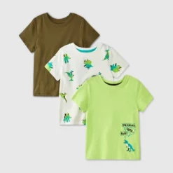 Toddler Boys' 3PK Dino T-Shirt - Cat & Jack™ Green -Cat & Jack GUEST 9f32a1d3 9f6a 4b1c a16a 08f2d83b2ff4