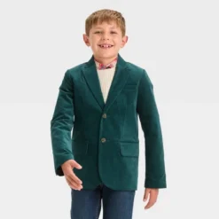 Boys' Long Sleeve Velvet Blazer - Cat & Jack™ Green -Cat & Jack GUEST a000aea4 b171 45fb 8db8 1329dd0abe60