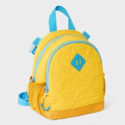 Kids' Mini Adaptive Smiley Quilted Backpack - Cat & Jack™️: Softside, Adjustable Strap, 5 Years+, 33" Max Strap Length