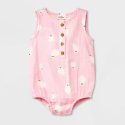Baby Girls' Ghost Gauze Sleeveless Romper - Cat & Jack™ Light Pink -Cat & Jack GUEST a3706c7b 8852 4e76 911f 652fa4767aca