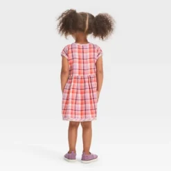Toddler Girls' Plaid Dress - Cat & Jack™ Red/Pink/White