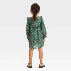 Toddler Girls' Floral Long Sleeve Dress - Cat & Jack™ Green