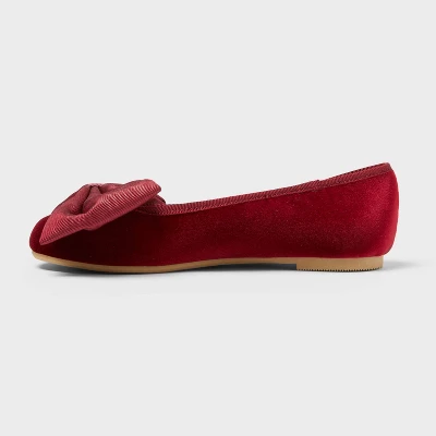 Girls' Perla Ballet Flats - Cat & Jack™ Red 1 Girls' Perla Ballet Flats - Cat & Jack™ Red