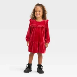 Toddler Girls' A-Line Long Sleeve Dress - Cat & Jack™ Red -Cat & Jack GUEST aaac908f 8815 47c0 9fe5 70c73cc7977e