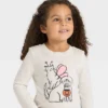 Toddler Girls' Long Sleeve Halloween Graphic T-Shirt - Cat & Jack™ Cream