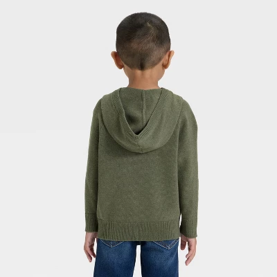 Toddler Boys' Waffle Hooded Sweater - Cat & Jack™ Olive Green 1 Toddler Boys' Waffle Hooded Sweater - Cat & Jack™ Olive Green