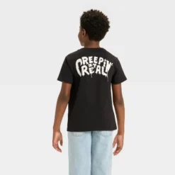 Boys' Short Sleeve Halloween "Glow In The Dark" Monster Fangs Graphic T-Shirt - Cat & Jack™ Black -Cat & Jack GUEST afc95caa 99ad 41a7 b305 21421c61324b