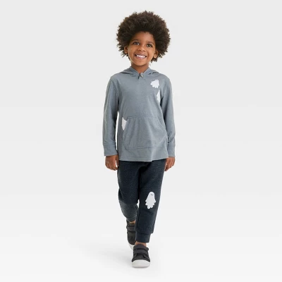 Toddler Boys' Halloween Fleece Long Sleeve Top And Jogger Pants Set - Cat & Jack™ Gray 2 Toddler Boys' Halloween Fleece Long Sleeve Top And Jogger Pants Set - Cat & Jack™ Gray - Image 2