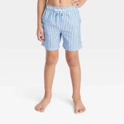 Boys' Striped Seersucker Swim Trunks - Cat & Jack™ Blue -Cat & Jack GUEST b9d5da39 5316 4a3b 865a 4a30e0412109