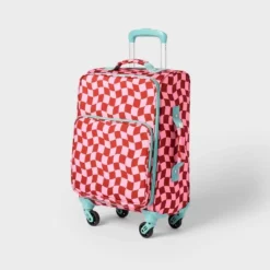 Kids' Softside Carry On Spinner Suitcase Pink Checkered - Cat & Jack™️ -Cat & Jack GUEST bb56636d dd53 4b87 baa0 135ad2abaf7e
