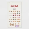Girls' 20pk Earring Set - Cat & Jack™: Nickel-Free, Post Closure, Stud & Hoop Styles