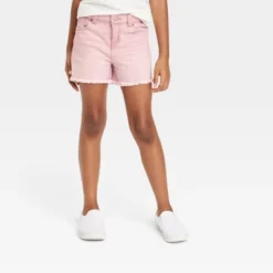 Girls' Mid-Rise Cut-Off Jean Shorts - Cat & Jack™ Pink -Cat & Jack GUEST bd653016 4a2d 4d2f b241 6c2e1722d9e7