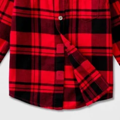 Toddler Boys' Adaptive Long Sleeve Button-Down Flannel Shirt - Cat & Jack™ Red -Cat & Jack GUEST bdd0937b a165 4864 a7b1 287a3645c773