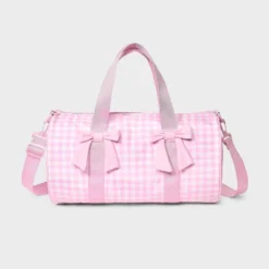 Girls' Gingham Printed And Bows Duffel Bag - Cat & Jack™ Pink -Cat & Jack GUEST bf31ccaf 2135 4c4d 92e2 6d379c5ed2a4