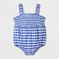 Baby Girls' Gingham Romper - Cat & Jack™ Blue 7 Baby Girls' Gingham Romper - Cat & Jack™ Blue -Cat & Jack GUEST c0416217 1851 4c7a 8dff 573afe7e6572